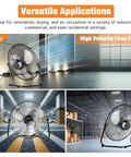 Heavy Duty 20 Inch Industrial Floor Fan With 4650 CFM Airflow, 3 Speed Settings, 360 Degree Tilt, Metal Construction for warehouses