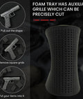 Four Pack Gun Case Foam Inserts Precut Black Foam Padding 16 By 12 By 2 Inch With Precisely Scored Grids For Easy Custom Compartments Protect Firearms Electronics Tools And Gear With Dope Shock Absorption, precut foam insert with gun cutout