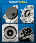 Close-up views of Rear Wheel Hub Bearing Assembly With ABS 5-Lug For Hyundai Sonata 2015-2019 and other compatible models.