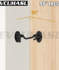 Rock Solid 3 Inch Matte Black Hook And Eye Latch For Swing Barn Doors Patio Gates shown at 90° installation angle.