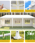 10x30 White Canopy Tent With 5 Removable Sidewalls And Windows Waterproof UV Blocking Outdoor Party Gazebo for events