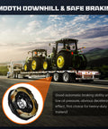 Electric trailer brake assembly 12x2 in pair for heavy-duty trailer axles, right and left; black housing with bronze components.