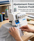 Pro Grade Sewing Guard Eye Shield for 2500 Overlock and 373 Buttoning Machines in use with fabric