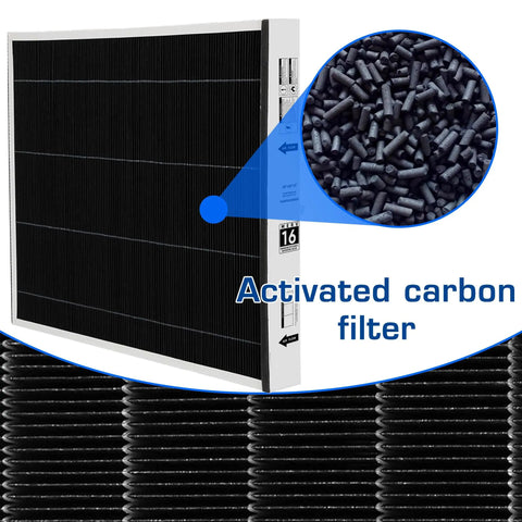 MERV 16 20X25X3In Air Filter For Bryant Carrier Purifier Cartridge with activated carbon filter detail, 2-pack