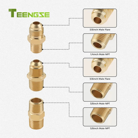 Three Eighths Inch Natural Gas Quick Connect Fittings Kit For Propane Grills And Patio Heaters, brass fittings diagram