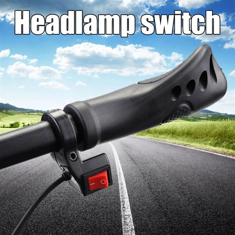 Handlebar Headlight On Off Push Button Switch For Motorcycles And Electric Bikes, Easy Fit Refitting Part attached to handlebar