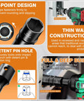 Diagram of Beefy Thin Wall Lug Nut Impact Socket Set with dual-end flip sockets for cars and light trucks.