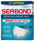 Secure Denture Adhesive Seals For Upper Dentures Zinc Free All Day Hold No Mess Comfort 30 Count