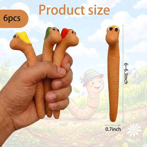 Six Inch Ceramic Worm Shaped Moisture Meter Set Of Six For Plants A Dope Yet Practical Way To Check Soil Humidity In Potting Mix Cute Color Hat Design Durable Plant Water Meters For Home Garden Care, set of 6