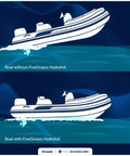 Comparison of boat performance with and without Hydrofoil for Outboard Motor with Stabilizer Fins for Outboards and Stern Drives.