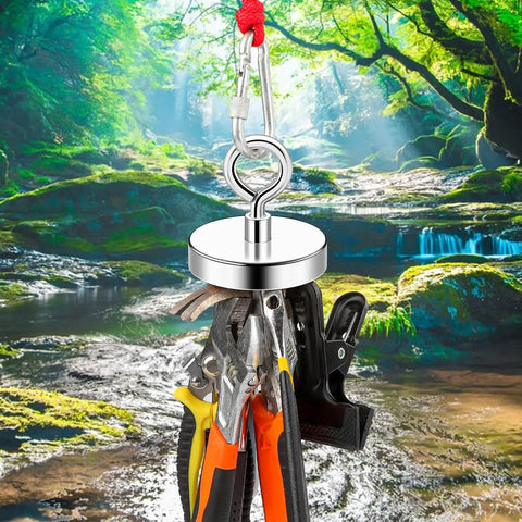 Powerful 700 Pound Neodymium Fishing Magnets With Eyebolt And Countersunk Hole For River Retrieval And Magnetic Fishing Heavy Duty Gear For Lure And Hook Recovery And Debris