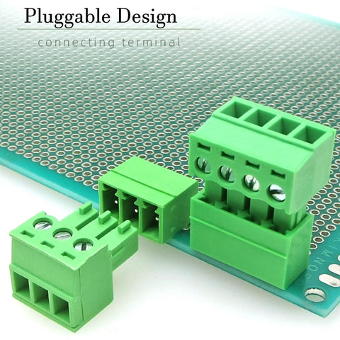 Two Pack Eight Pin Three Point Five Millimeter Pitch Screw Terminal Block Connector Plug And Play Quick Male And Female Phoenix Type