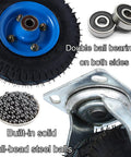 Heavy Duty Pneumatic Rubber Wheel Swivel Caster With Brakes Built Like A Tank For Smooth Industrial Glides And Heavy Lifting features double ball bearings and solid steel balls.