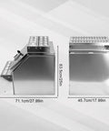 18 Inch Aluminum Side Mount Tool Box For Semi Trucks With Saddle Step, showing dimensions and metal finish