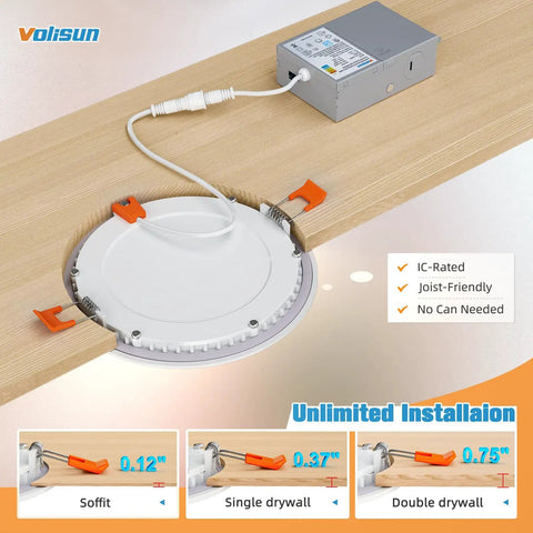 24 Pack 6 Inch Recessed Led Downlights With 5 Cct Switch, 1080 Lumen Ultra Thin Ceiling Fixtures, Straight Up Bright And Energy Efficient, Dead Simple Install For Home Projects