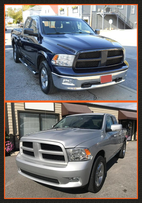 2009-2018 Dodge Ram trucks with Dodge Ram Quad Beam Halogen Headlights Assembly Chrome Housing Amber Reflector Driver And Passenger Side
