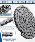 Close-up of Heavy Duty 415H Motorized Chain, 110L Universal Fit for dirt bikes, illustrating reinforced high-rigidity structure.