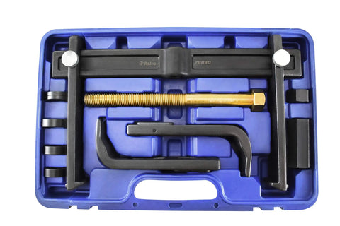 Heavy Duty Hub Drum And Rotor Puller Kit For Impact Wrench Removal Beefy Eight And A Half Ton Forged Construction Compatible With One And A Quarter Inch Sockets And Wrenches Removes Hubs Drums And Brake Rotors With Ease in blue case