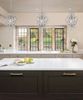 Crystal Mini Chandelier Lighting 1 Light Chrome Iron Ceiling Fixture For Small Spaces Dope Sparkle With Modern Shine