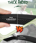 Premium Swivel Golf Bag Strap Replacement Dope Contoured Padding comparison, showing thickness of 0.78 inch vs others.