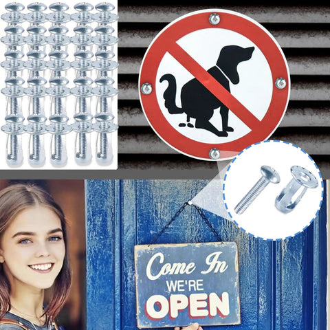 25 Pcs M6x25 Hollow Door Anchors Fixing Jack Nuts Cavity Inserts Petal Nuts (12x18mm) displayed with signage and a smiling girl.