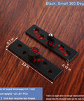 360 Degree Hidden Door Pivot Hinge For Cabinets And Cupboards, 2.9 Inch Stainless Steel Black, 2 Pack, top view on wood surface
