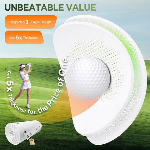 Golf Simulator Impact Screen For Home And Garage Training triple-layer design illustrating 5x thickness and material detail