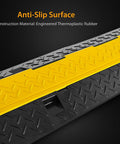 Ramp-3 Channel Rubber Floor Cord Concealer Rugged Heavy Duty Cable Protector with black and yellow anti-slip surface