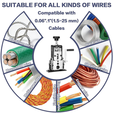 Effortless Wire Stripping Tool For Scrap Copper Recycling Drill Powered Hand Crank Stripper With Adjustable Gauges for various wires