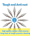 12 Pack Five Sixteenth Inch Archery Arrow Tips, 100 125 150 200 Grain Field Points, Stainless Steel Screw In, anti-rust design