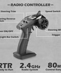 Close-up of 2.4G radio controller for 1-12 Scale All Terrain RC Truck With 4x4 Drive High Speed 38 Km/h Remote Control Car