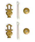 Golden Furnace Brass Cabinet Pulls Set of 2 3.5 Inch Floral Antique Style Solid Brass Handles and Decorative Washers