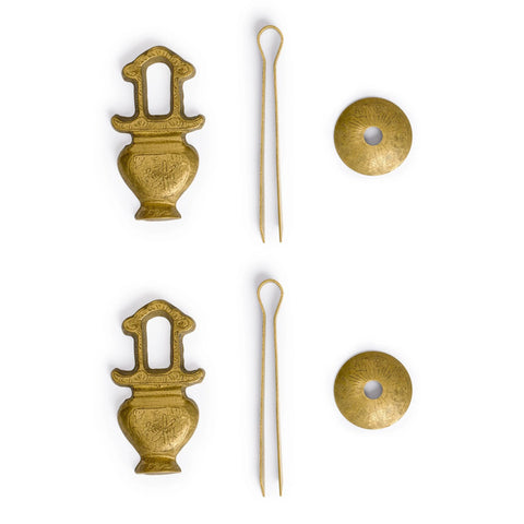 Golden Furnace Brass Cabinet Pulls Set of 2 3.5 Inch Floral Antique Style Solid Brass Handles and Decorative Washers