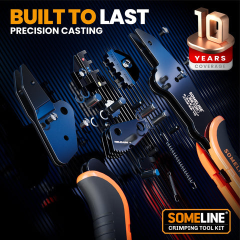 Insulated Wire Terminal Crimp Kit With 45 Types And 315 Pcs, Ratcheting Crimp Tool For AWG 22 10 components displayed