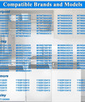 Compatible models for Washer Water Inlet Valve Replacement For Maytag Whirlpool Kenmore, showing model numbers by brand.