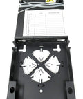 Wall Mount Fiber Enclosure With Spool And Loaded 6 Port LC-UPC Singlemode Duplex LGX Panel, open view showing interior components