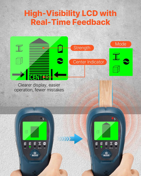 Rock Solid Stud Finder Wall Scanner With Smart Sensor And Hd Lcd Display Dead Accurate Locator For Wood Joists Ac Wires Metal Pipes And Hidden Obstacles Super Handy For Diy Projects No Guesswork Needed Blue Finish