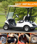 Golf cart with installation steps for Heavy Duty ATV Inner Tube Set For 18x8.50 8 And 18x9.50 8 Tires, 8 inch rims.