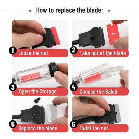 How to replace blade on Long Reach Extension Scraper With 11 Inch Handle And Double Edged Blades For Glass Paint And Tile Removal