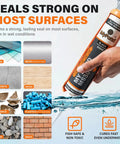 Heavy Duty Black Hybrid Sealant And Adhesive For Quick Pond Leak Fixes And Koi Tank Repairs Pro Grade MS Polymer Caulk 300ml in action.