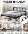 Straight Up Sturdy Headboard Bracket Kit For Adjustable Beds And Metal Frames in black finish, compatible with twin, full, queen, and king beds.