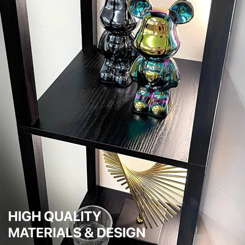 Fancy LED Display Shelf With Dimmable Lights, Modern Floor Lamp Cabinet With Four Adjustable LED Poles holding collectibles