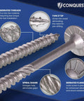 Pro Level Heavy Duty Structural Wood Screws Built Different Solid, 12 Inch Long Flat Head T30 Star Drive Carbon Steel with serrated threads