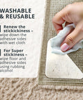 Hand wiping Ultra Thin Rug Tape For Carpets 12 Pcs Set No Slip Corner Grippers on carpet edge
