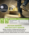 LED Recessed Step Light For Outdoor Stairway Dusk To Dawn With Motion Sensor And Photocell, 3CCT, demonstrating motion sensor