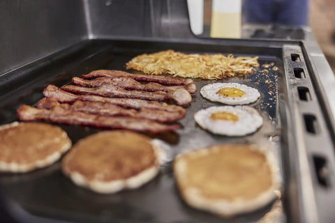 Rust Resistant Outdoor Griddle Insert Full Size Pre Seasoned Carbon Steel Griddle for Searwood and Large Spirit Series Gas Grills cooking breakfast