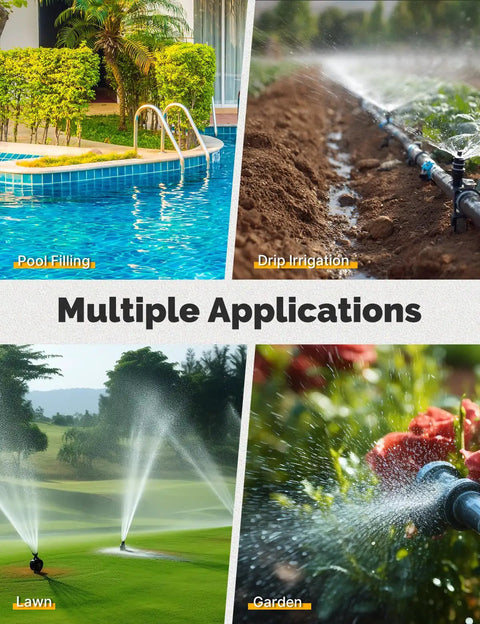 Four Zone Sprinkler Timer With Brass Inlet, Programmable Irrigation Controller, rain delay, manual watering for pools, lawns, gardens.