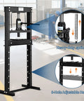 12 Ton H Frame Hydraulic Shop Press For Garage And Shop Use With Adjustable Height Stamping Plates And Built In Relief Valve For Bending Straightening Bearing And U Joint Work Car Repair And Pro Level DIY Projects, black steel frame with heavy-duty springs