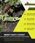 Heavy Duty Triple Chain Shrub And Clump Remover Tool With Four Foot Pulling System for Quick Root and Overgrowth Extraction