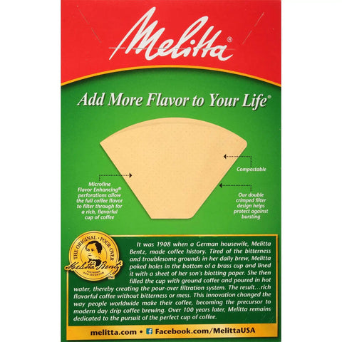 Size Four Natural Brown Coffee Filters Two Packs Of 100 Fits Eight Cup To Twelve Cup Cone Coffeemakers packaging front view